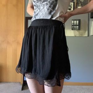 FP Faux Wrap Silky Lacey Skirt